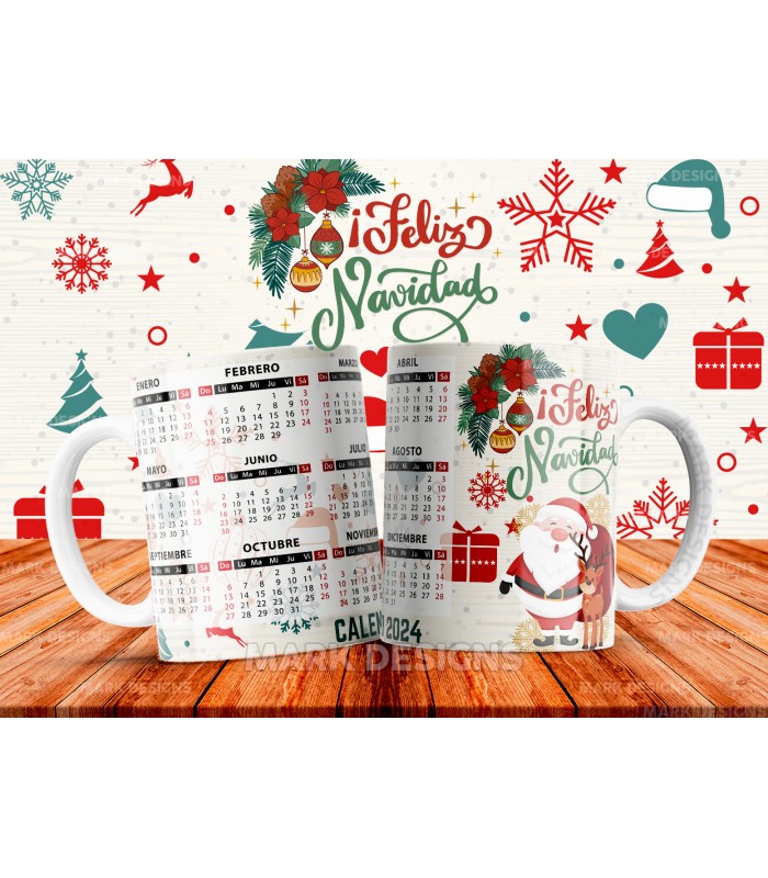 TAZA CALENDARIO NAVIDEÑA