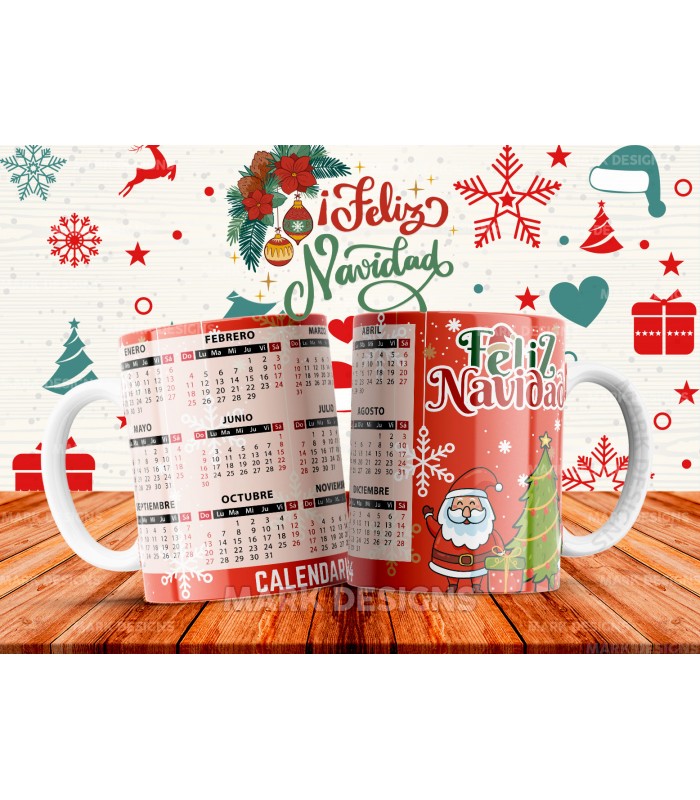 TAZA CALENDARIO NAVIDEÑA