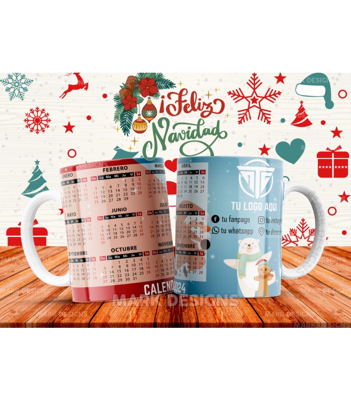 TAZA CALENDARIO NAVIDEÑA