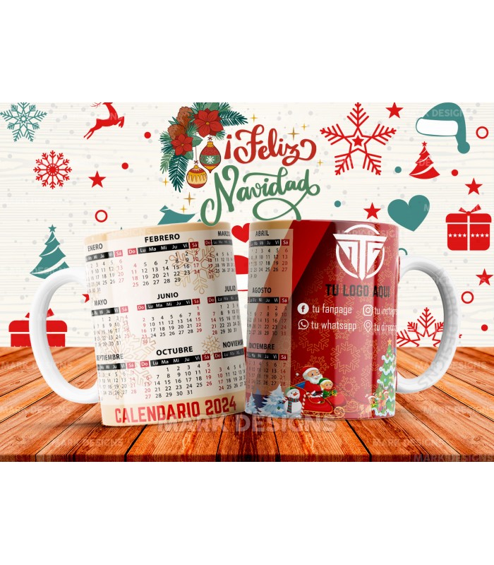 TAZA CALENDARIO NAVIDEÑA
