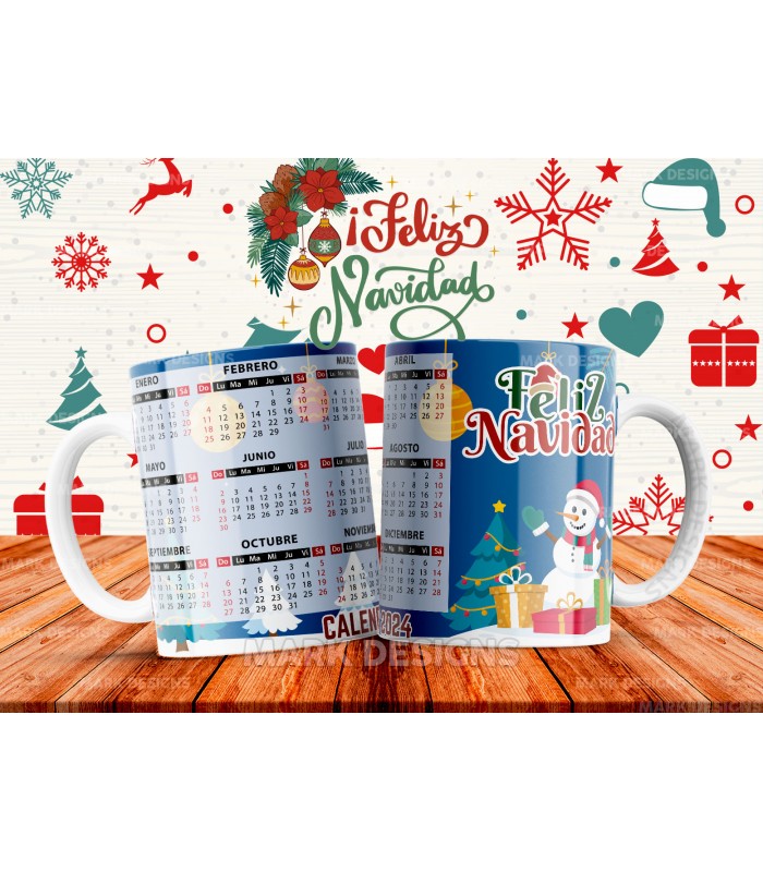 TAZA CALENDARIO NAVIDEÑA