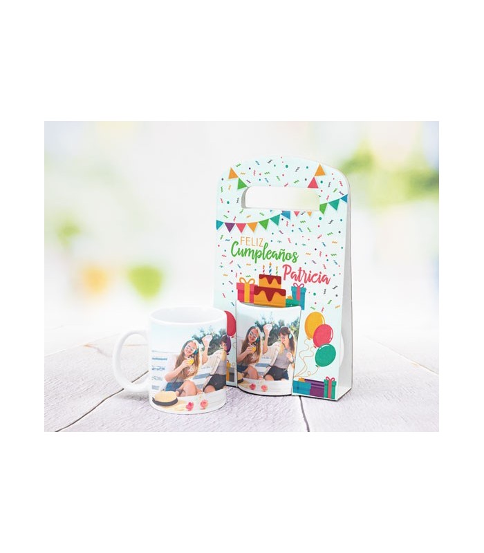 Taza con estuche para cumpleaños
