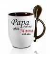 Taza ovalada con cuchara